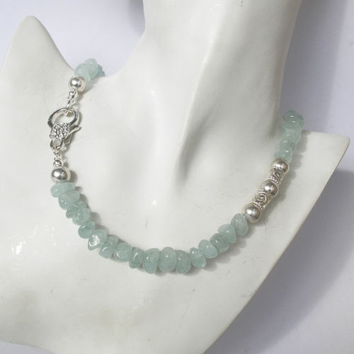 "Light Blue Silver Heaven" Aquamarine necklace