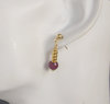 "Dark Red Dream" Ruby Silver Earrings gold plated