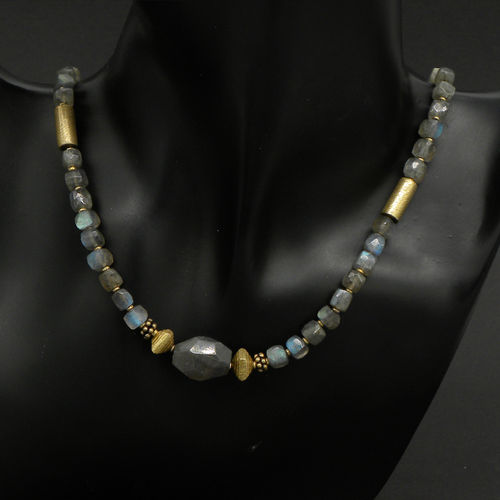 "Mystic Sea" Labradorite necklace siver vermeil