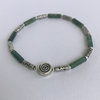 „Green Moss“ Moss Agate Silver Bracelet