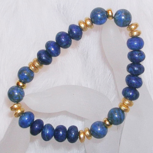 "Blue Globe" Lapis Lazuli Armband Silber vergoldet