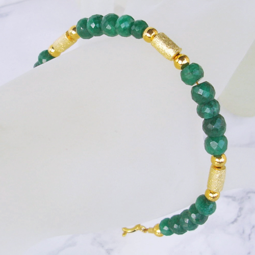 "Nature Spirit" Smaragd Armband Silber vergoldet