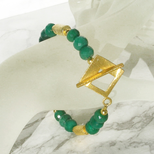 "Magic Nature" Smaragd Armband Silber vergoldet