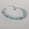 "Blue Heaven Crystal" Aquamarin Kristall Silber Armband
