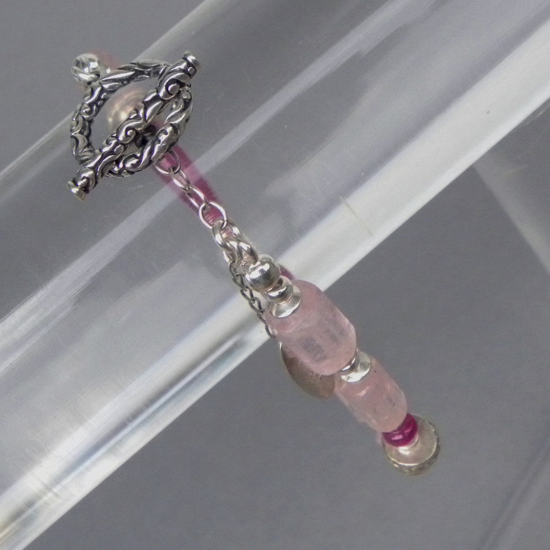 "Oriental Crystal Rose" Morganit Rubin Silber Armband