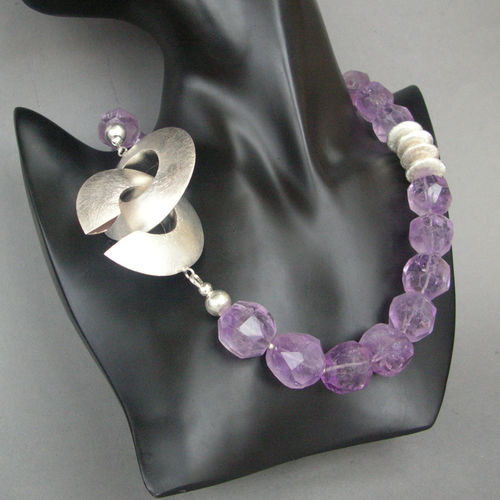 "Monumental Purple" Amethyst Silber Collier