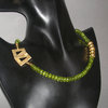 "Green Faceted Star" Peridot Kette