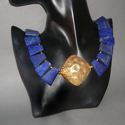 "Egyptian Gold Magic" Lapis Lazuli Collier
