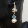 „White Blue Sky“ Perlen Aquamarin Silber Ohrringe