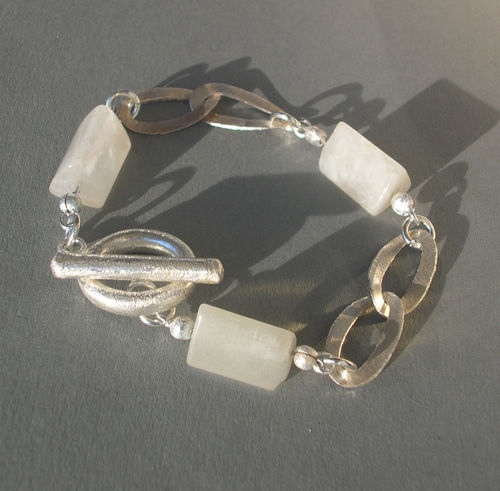 "White Shining" Mondstein Silber Armband