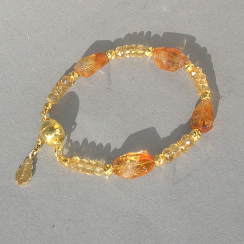 "Magic Crystal Sun" Citrin Armband vergoldet
